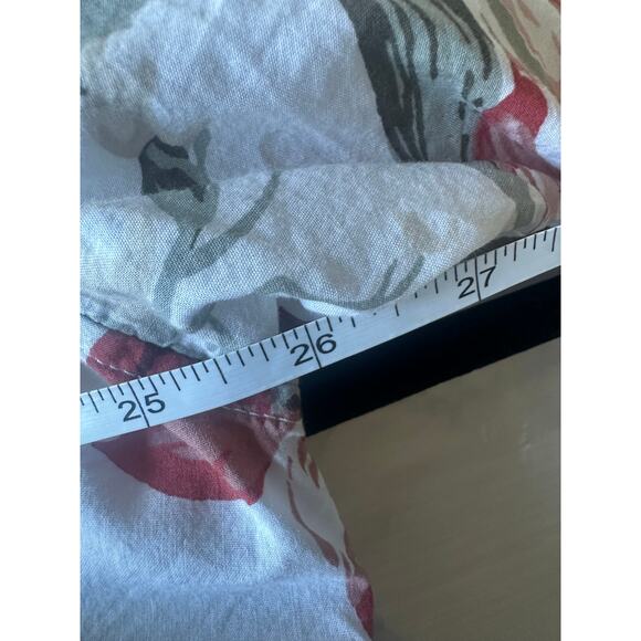 Abercrombie & Fitch Relaxed Button-Down Floral Shirt Ivory Red Green XL EUC - Picture 5 of 8